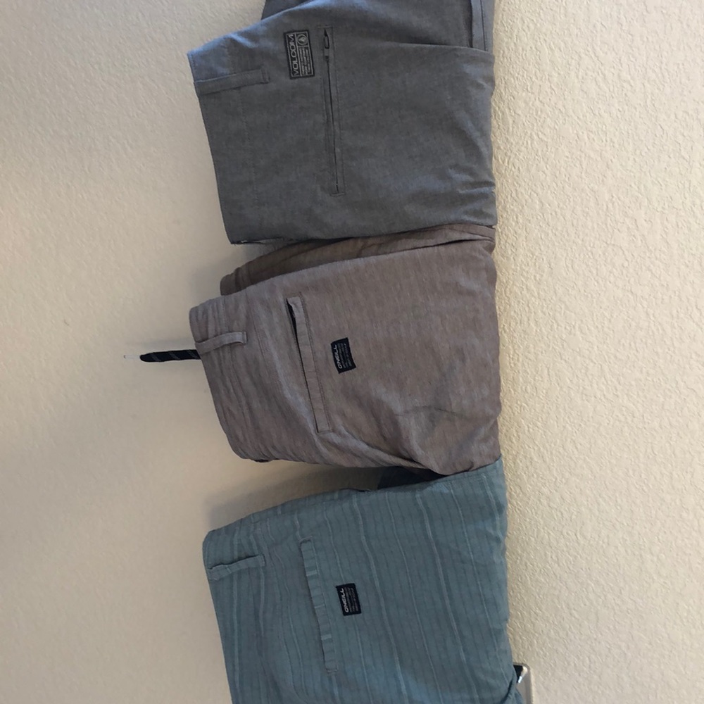 O’Neil and Volcome hybrid board shorts